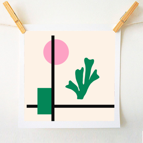 Minimalist Matisse Botanical Abstract Geometric - A1 - A4 art print by AbstraBotanica by Ezbie