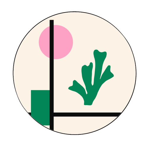 Minimalist Matisse Botanical Abstract Geometric - Circle Sticker by AbstraBotanica by Ezbie
