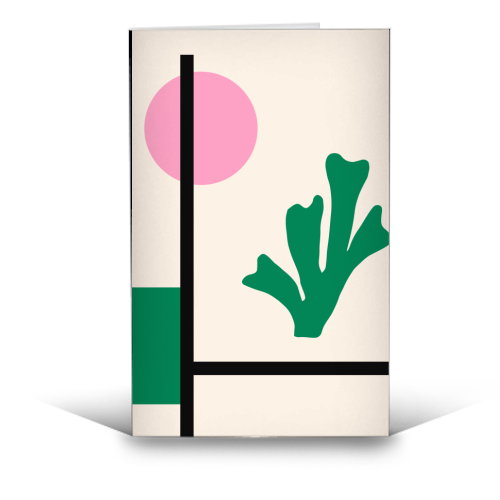 Minimalist Matisse Botanical Abstract Geometric - funny greeting card by AbstraBotanica by Ezbie