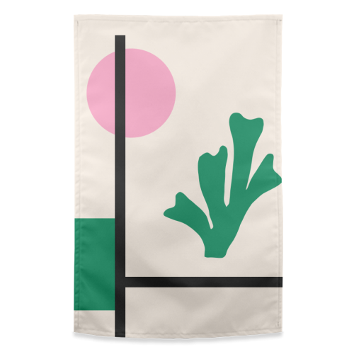Minimalist Matisse Botanical Abstract Geometric - funny tea towel by AbstraBotanica by Ezbie