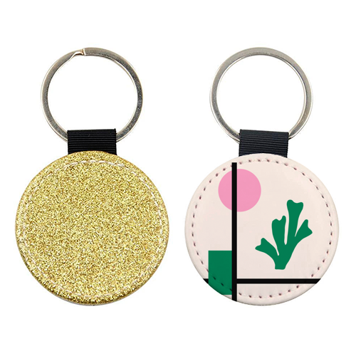 Minimalist Matisse Botanical Abstract Geometric - keyring by AbstraBotanica by Ezbie