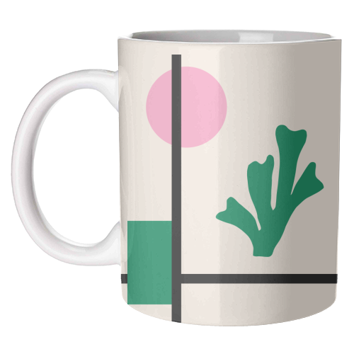 Minimalist Matisse Botanical Abstract Geometric - unique mug by AbstraBotanica by Ezbie