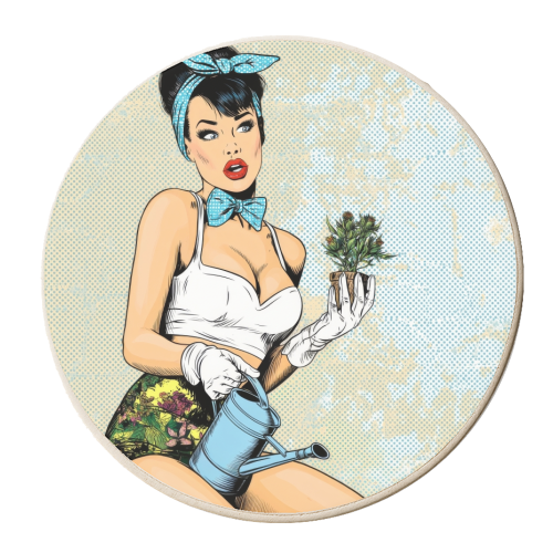 Garden Glamour Gir - personalised beer coaster by DejaReve