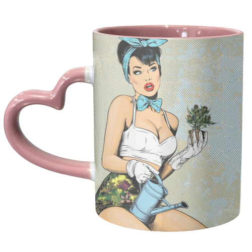 Garden Glamour Gir - unique mug by DejaReve