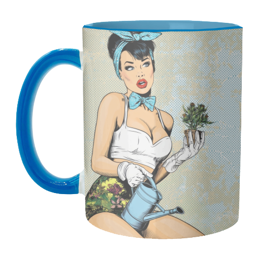 Garden Glamour Gir - unique mug by DejaReve