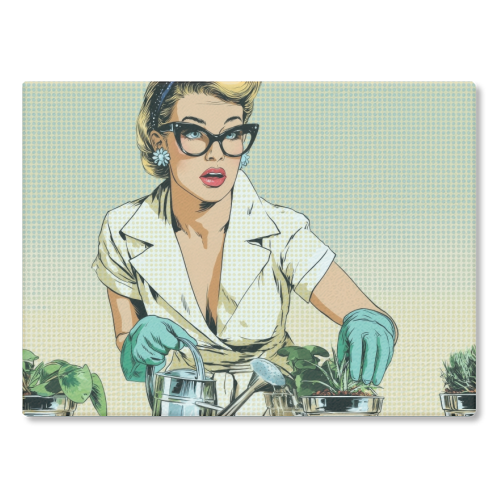 Vintage Garden Seduction - glass chopping board by DejaReve