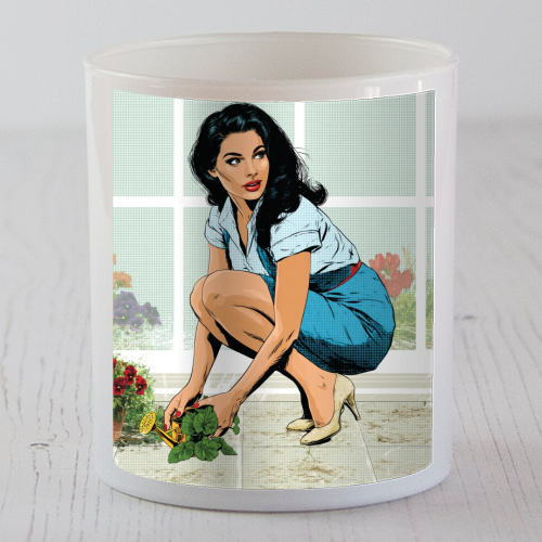 Retro Doll in the Garden - scented candle by DejaReve