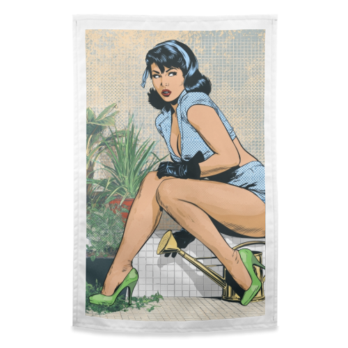Sunshine & Cherry Lips - funny tea towel by DejaReve
