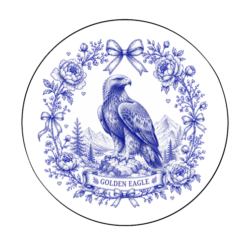 Golden Eagle - Circle Sticker by Lilly Rose