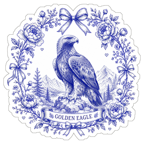 Golden Eagle - Die Cut Sticker by Lilly Rose