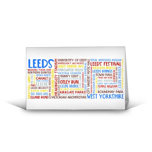 City Of Leeds Design - funny greeting card by All About Words Designs