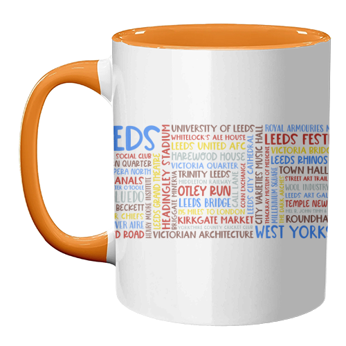 City Of Leeds Design - unique mug by All About Words Designs