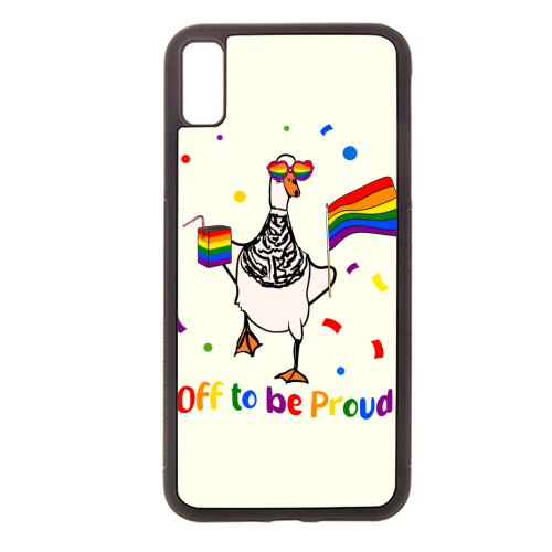 Silly Goose Off to be Proud – Pride Month Rainbow Humor Illustration - stylish phone case by EZbie