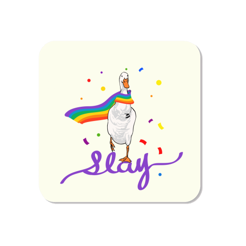 Silly Goose Slay – Rainbow Pride Humor Illustration - Magnet by EZbie