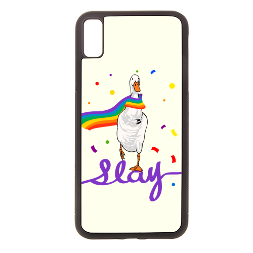 Silly Goose Slay – Rainbow Pride Humor Illustration - stylish phone case by EZbie