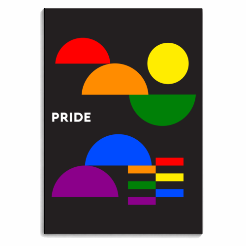 Minimalist Bauhaus Rainbow Pride Abstract Geometry Design - personalised A4, A5, A6 notebook by AbstraBotanica by Ezbie