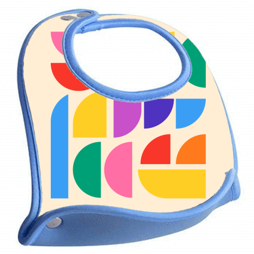Colorful Pride Rainbow Bauhaus Inspired Geometric Abstract Composition - feeding bib by AbstraBotanica by Ezbie