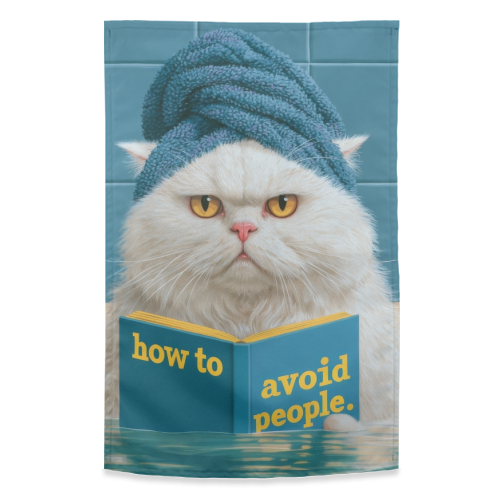 How to avoid people - funny tea towel by DejaReve