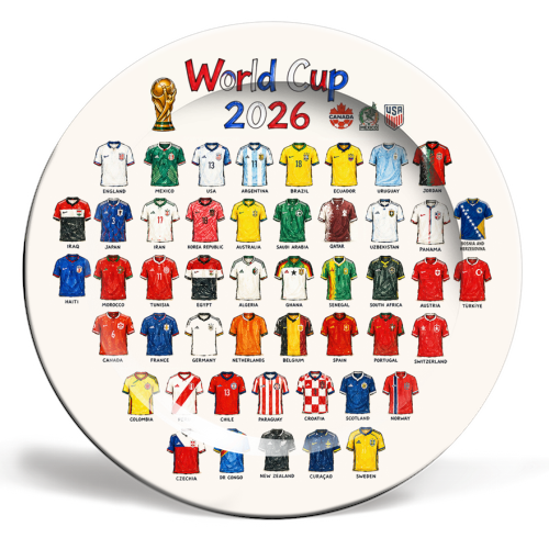 World Cup 2026 - ceramic dinner plate by Ms Doodle