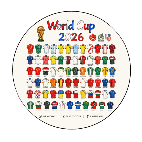World Cup 2026 - Circle Sticker by Ms Doodle