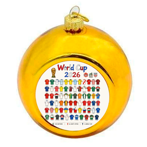 World Cup 2026 - colourful christmas bauble by Ms Doodle