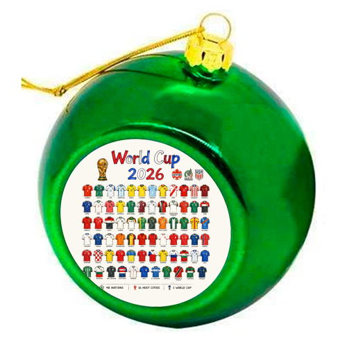 World Cup 2026 - colourful christmas bauble by Ms Doodle