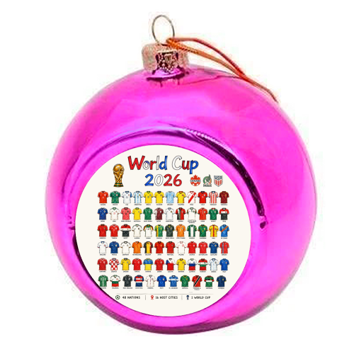 World Cup 2026 - colourful christmas bauble by Ms Doodle