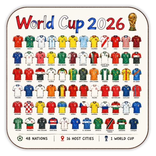 World Cup 2026 - personalised beer coaster by Ms Doodle