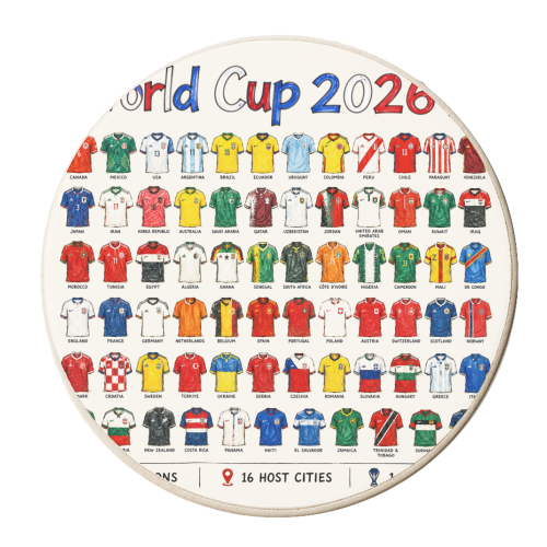 World Cup 2026 - personalised beer coaster by Ms Doodle
