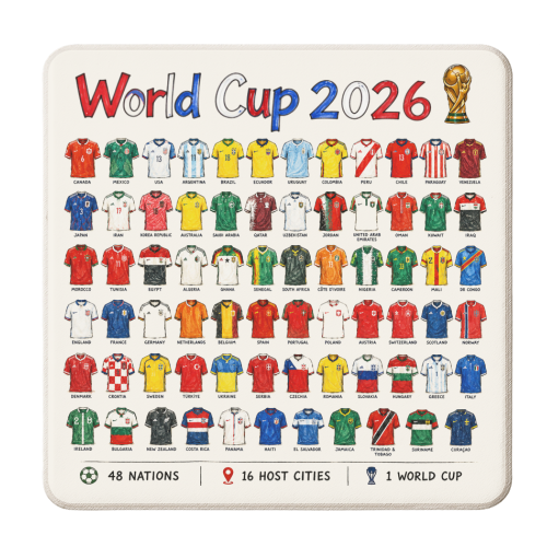 World Cup 2026 - personalised beer coaster by Ms Doodle