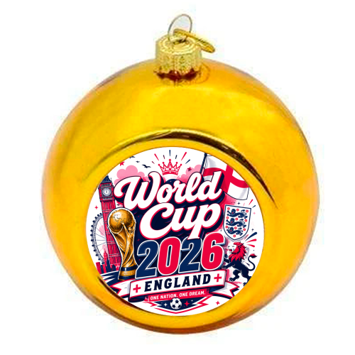 World Cup England - colourful christmas bauble by Lilly Rose