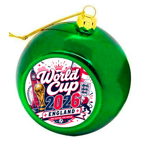 World Cup England - colourful christmas bauble by Lilly Rose