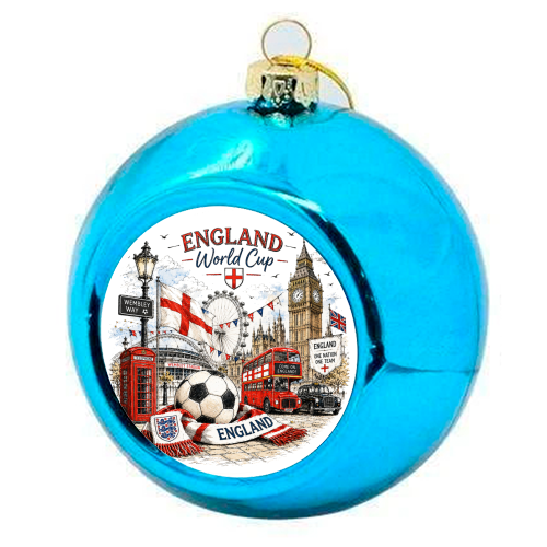 World Cup London England - colourful christmas bauble by Ms Doodle