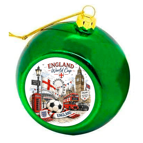 World Cup London England - colourful christmas bauble by Ms Doodle