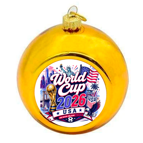 World Cup USA - colourful christmas bauble by Lilly Rose