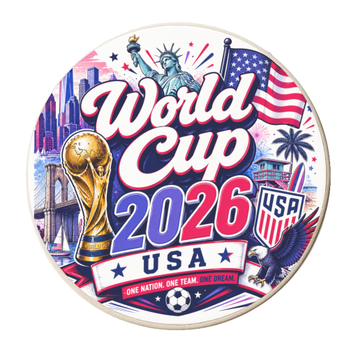 World Cup USA - personalised beer coaster by Lilly Rose