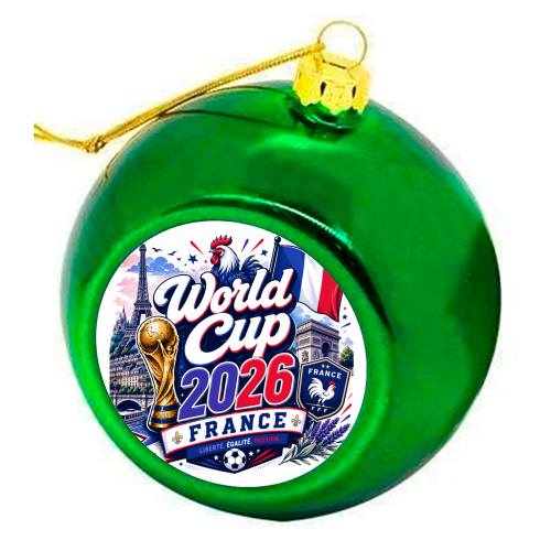 World Cup - France - colourful christmas bauble by Lilly Rose
