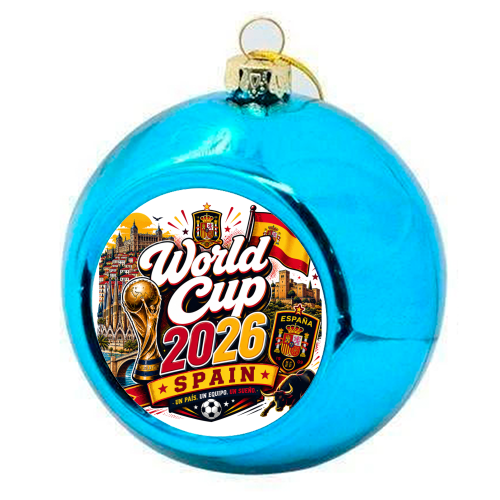 World Cup - Spain - colourful christmas bauble by Lilly Rose