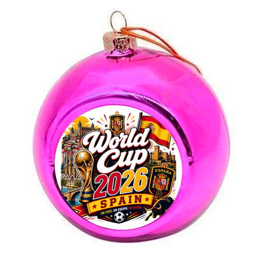 World Cup - Spain - colourful christmas bauble by Lilly Rose