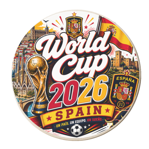 World Cup - Spain - personalised beer coaster by Lilly Rose