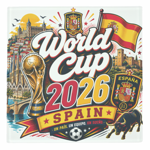 World Cup - Spain - personalised beer coaster by Lilly Rose