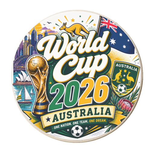 World Cup - Australia - personalised beer coaster by Lilly Rose