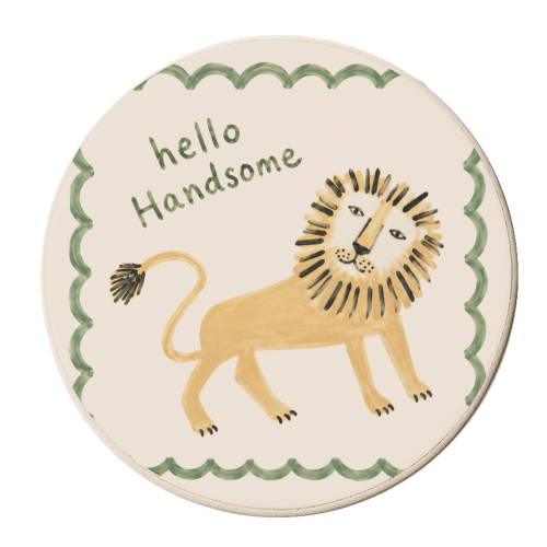 Hello Handsome - personalised beer coaster by Ms Doodle