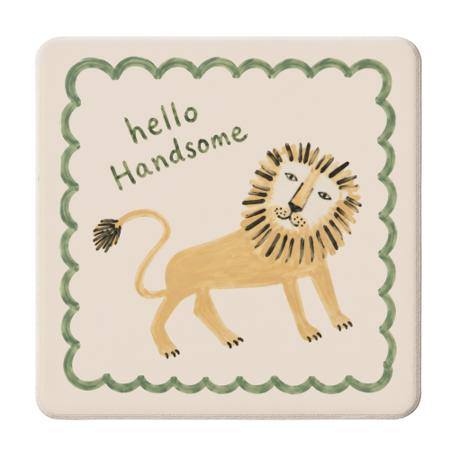 Hello Handsome - personalised beer coaster by Ms Doodle