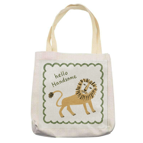 Hello Handsome - printed canvas tote bag by Ms Doodle