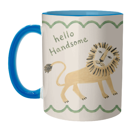Hello Handsome - unique mug by Ms Doodle