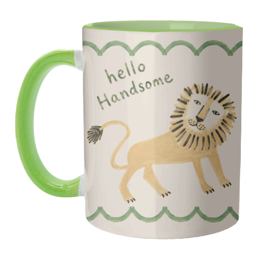 Hello Handsome - unique mug by Ms Doodle