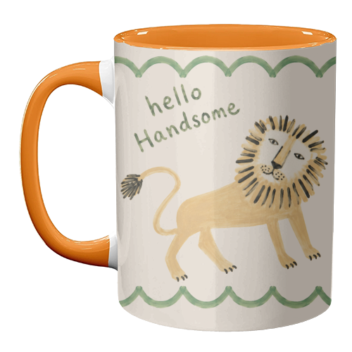 Hello Handsome - unique mug by Ms Doodle
