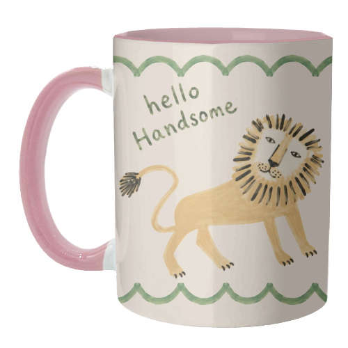 Hello Handsome - unique mug by Ms Doodle