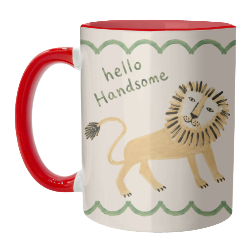 Hello Handsome - unique mug by Ms Doodle